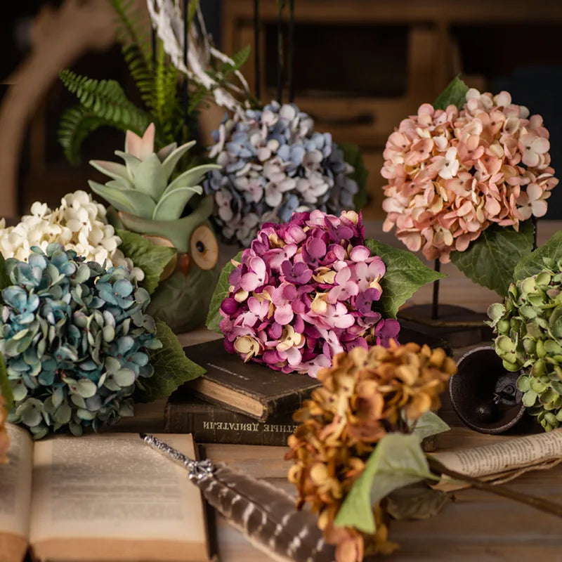 Artificial Hydrangea Silk Single Plastic Artificial Flower Shop Decoration Flower Arrangement Wedding Artificial Flower