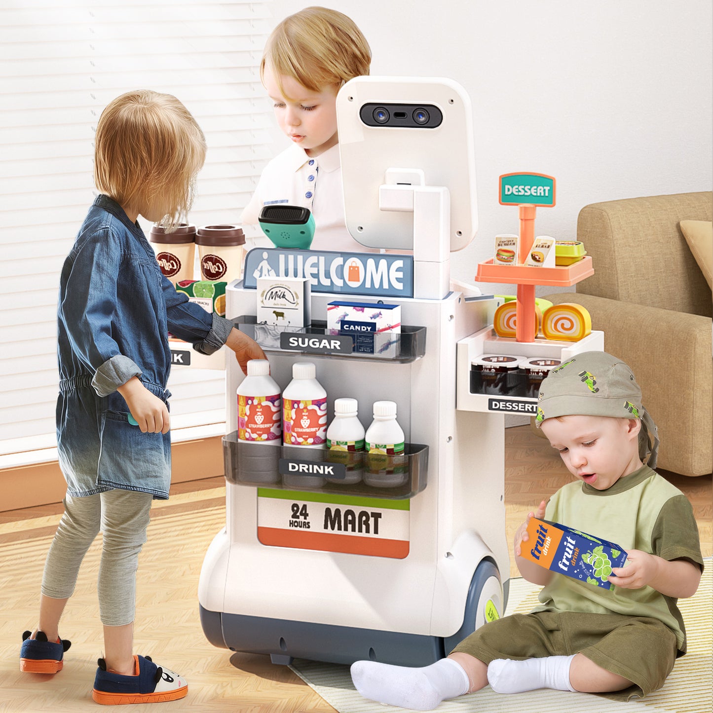 Children's cash register supermarket cash register toy play house simulation boy girl birthday gift puzzle