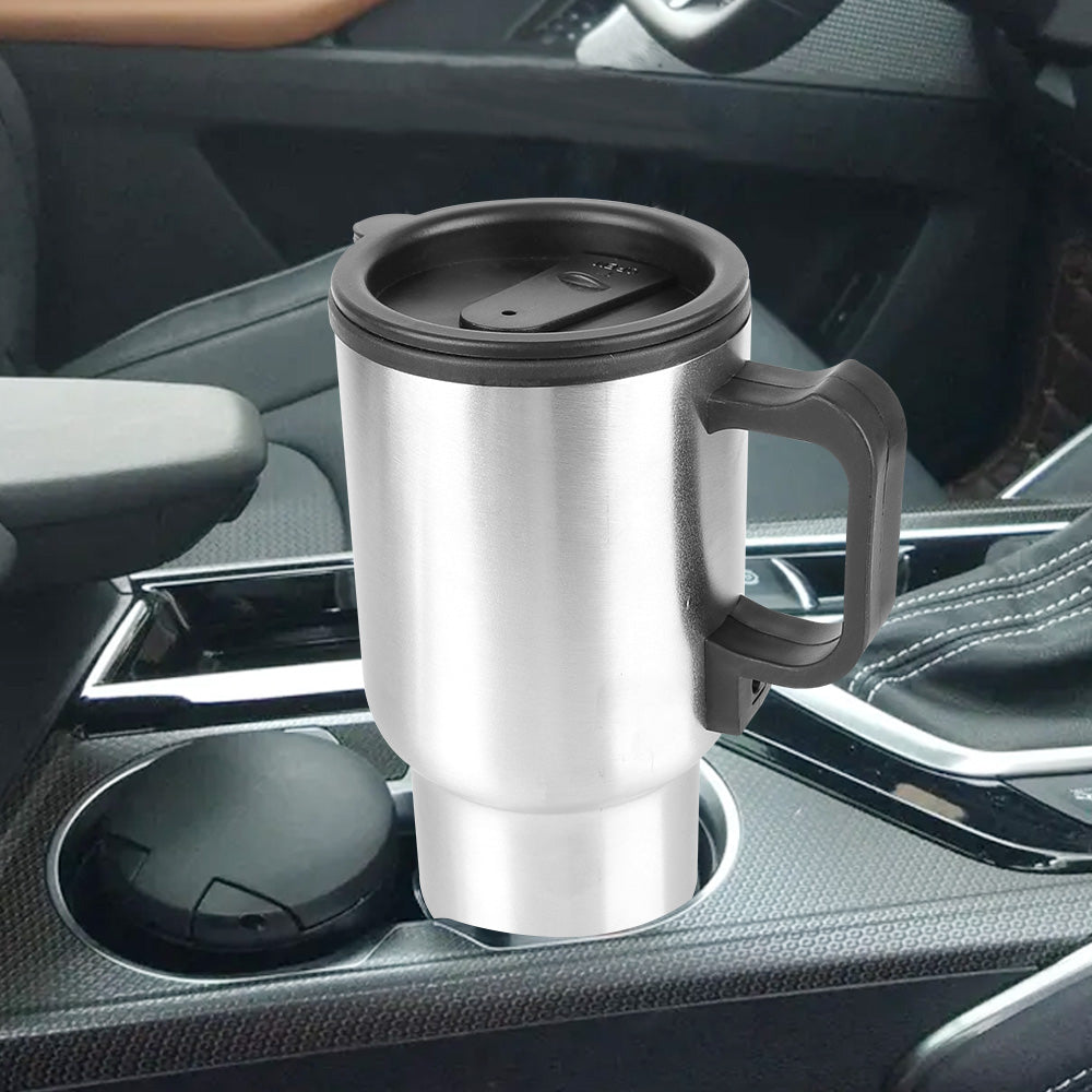 12V 450ml Electric Heating Car Kettle | Thermal Mug For Water Coffee Milk | Camping Travel Stainless Steel Vehicle Heating Cup