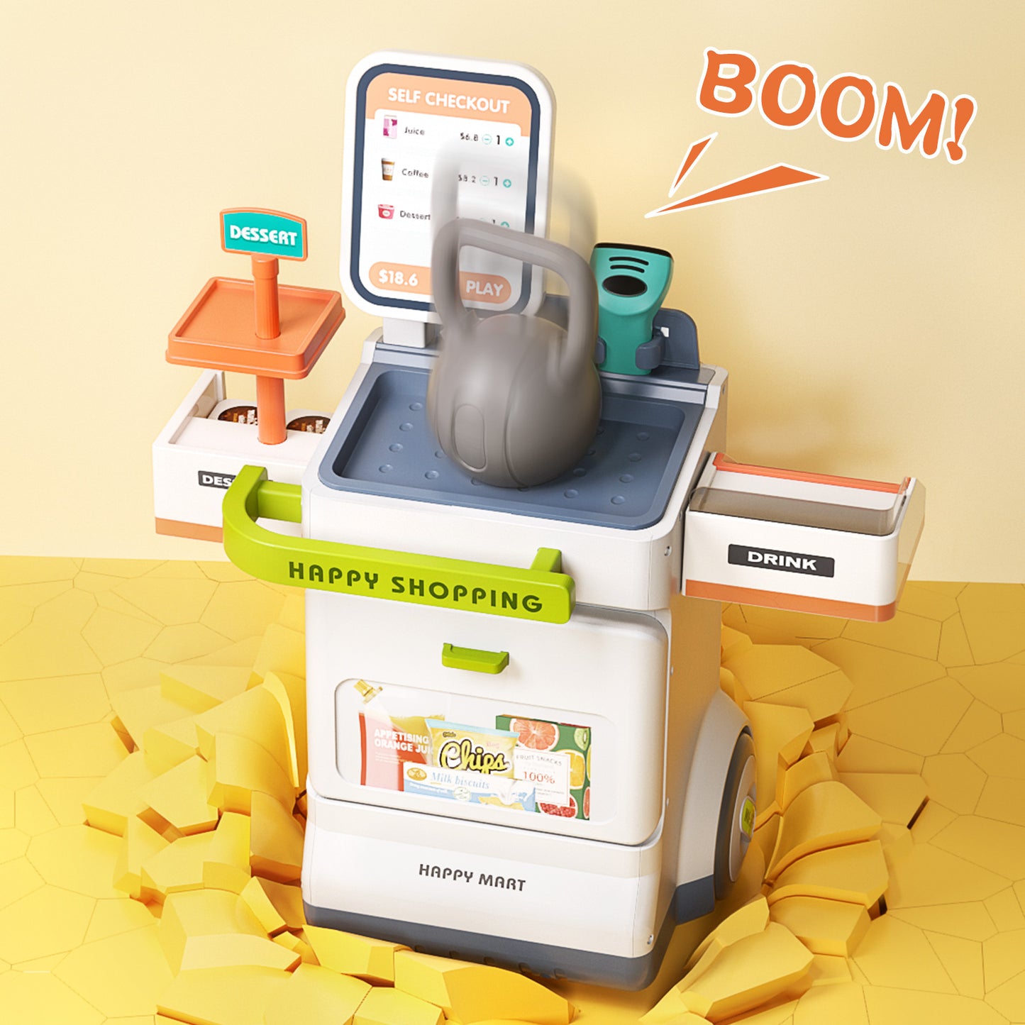 Children's cash register supermarket cash register toy play house simulation boy girl birthday gift puzzle