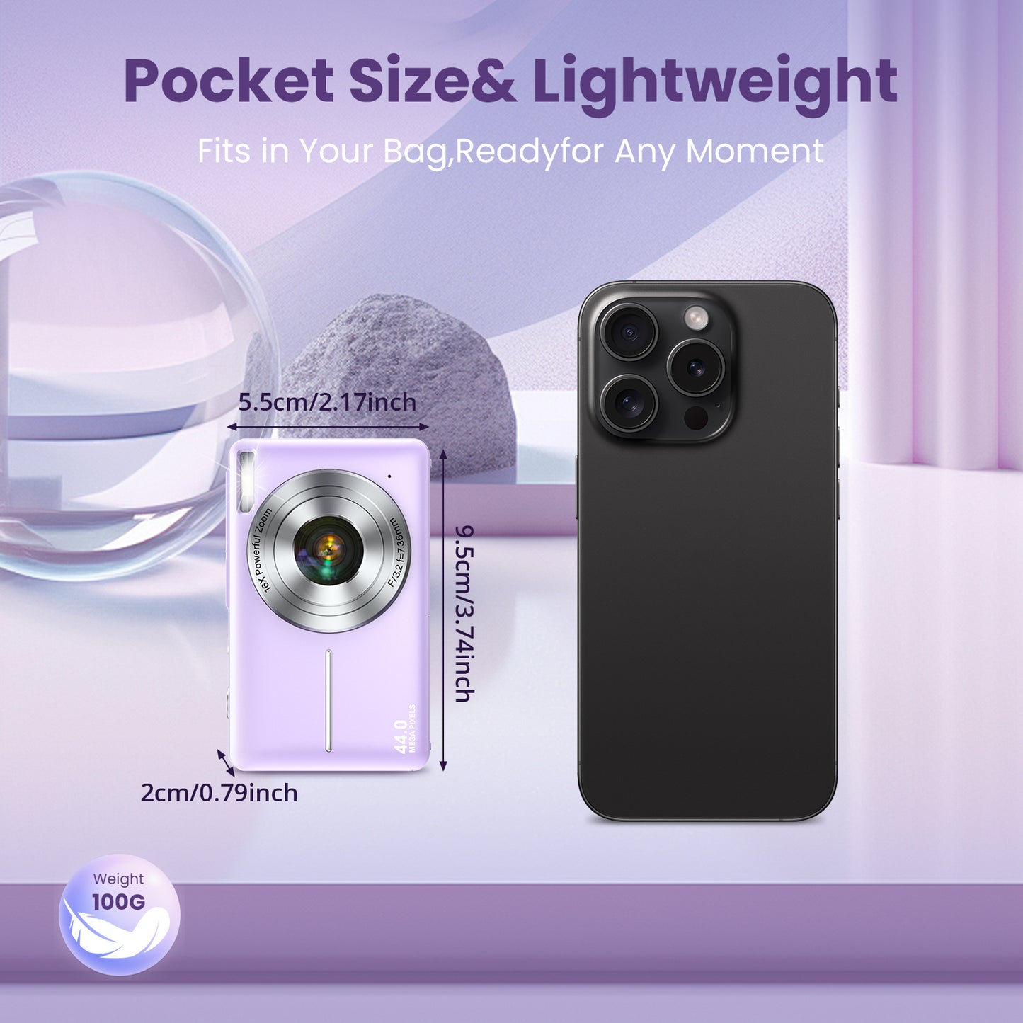 Digital camera, children's camera, video camera, with 16 - x zoom, compact camera, comes with a 32GB card