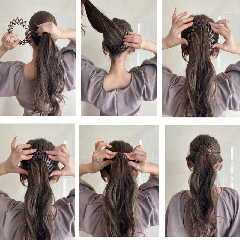 Ponytail hair ring clip hairpin practical all-match female bird's nest shaped hairpin simple magic lazy braiding tool hair accessories