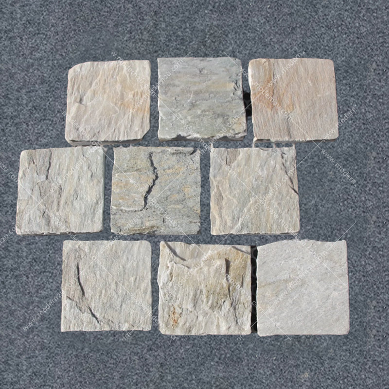 Beige quartz small cube paving stone