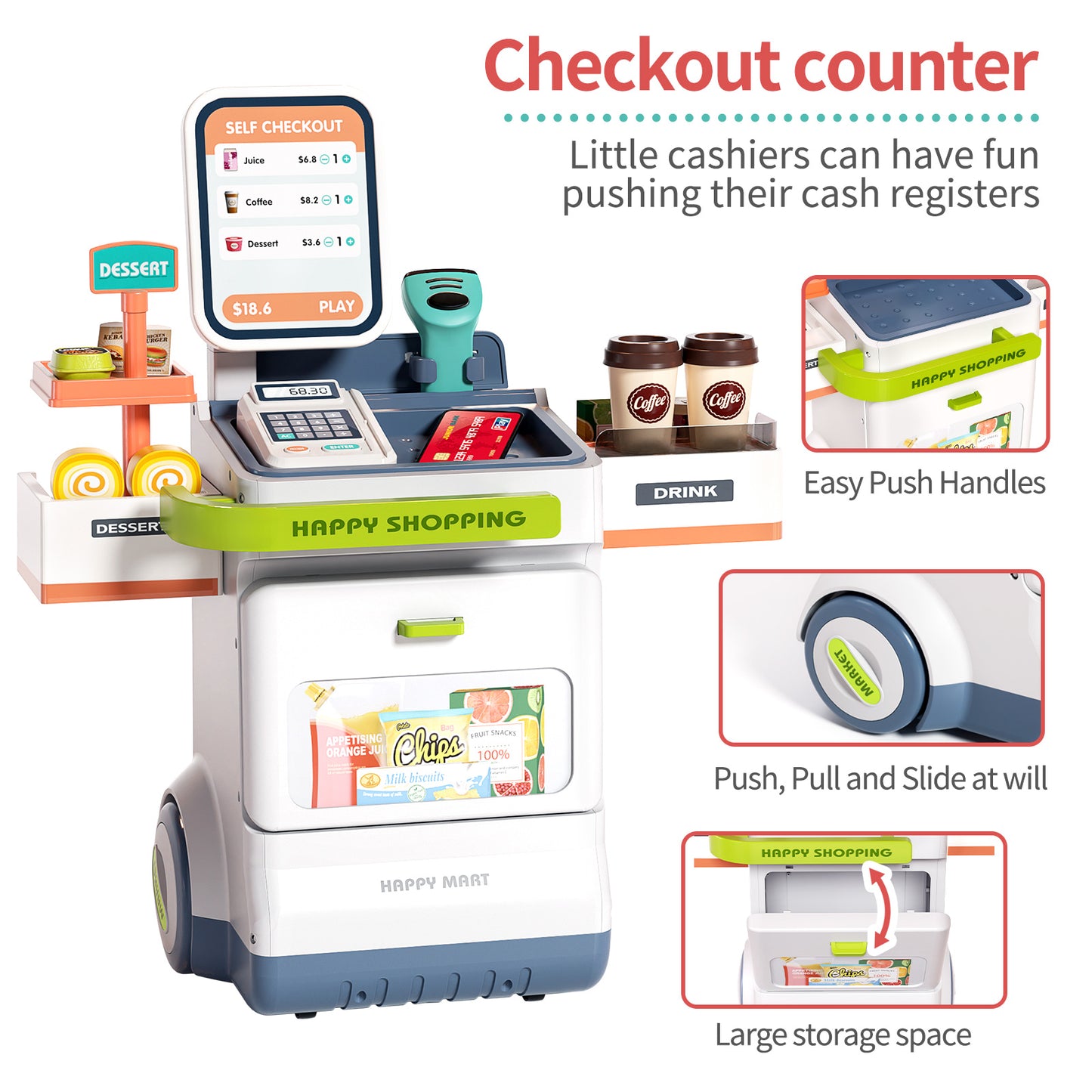 Children's cash register supermarket cash register toy play house simulation boy girl birthday gift puzzle