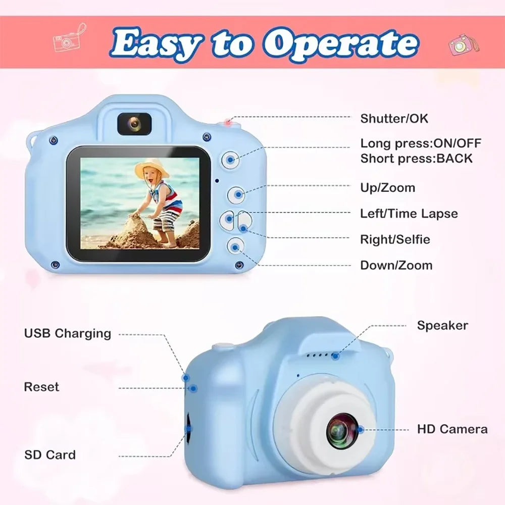Children's Camera Waterproof 1080P HD Cartoon Cute Outdoor Photography Toy
