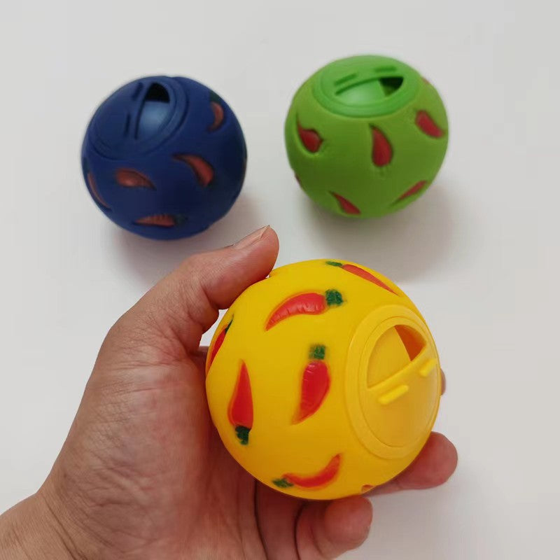 Multi-Color Rabbit Treat Ball • Pet Slow Feeder Interactive Toy Chew-Resistant Treat Dispensing Ball for Rabbits, Ferrets, Kittens, Guinea Pigs & Cats