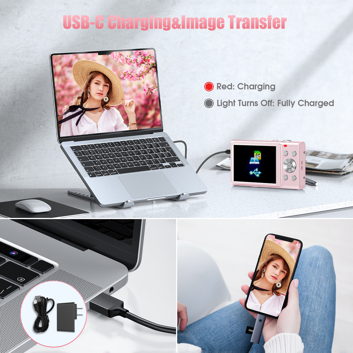 4K Digital Camera Auto Focus Vlog Camera HD 48MP with 2.8 Inch Large Screen Camcorder Camera for Kids Adult Photography