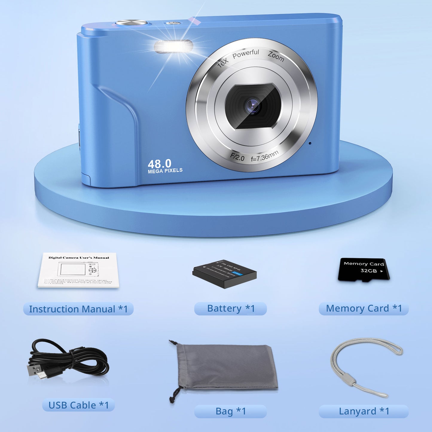 Mini High - Definition Digital Video Selfie Camera for Children's Photography Toys