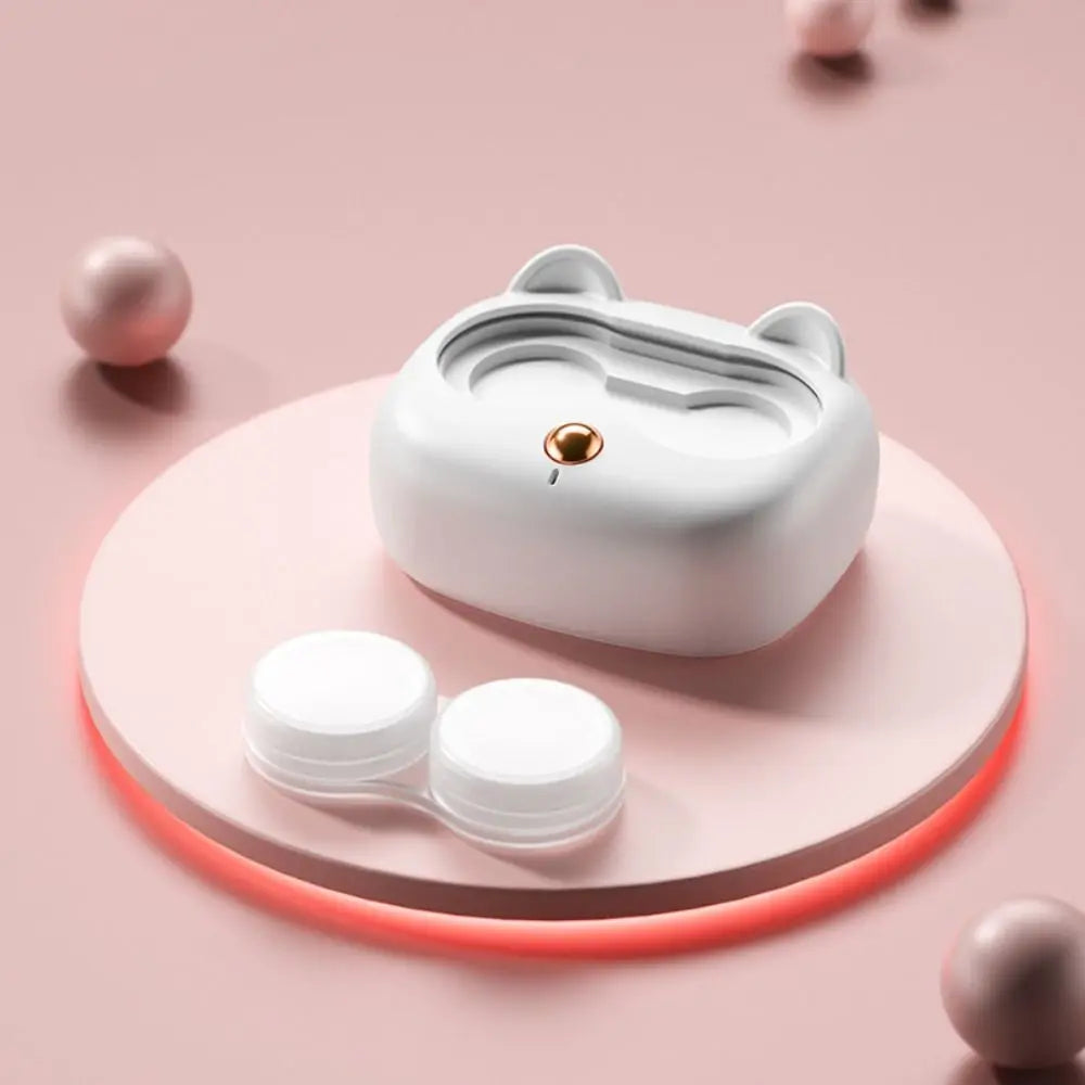 Contact Lenses Cleaner Portable Fully Automatic Protein Ultrasonic Cleaning Machine Contact Lenses Case with Removable Box