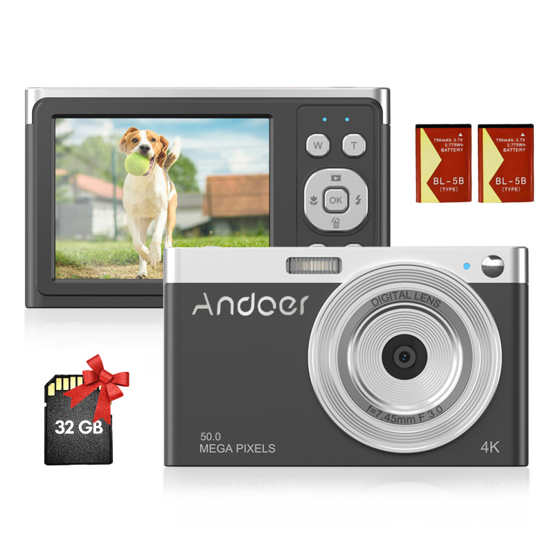 4K Digital Video Camcorder IPS Screen 16X Zoom Built-in Flash with Carry Bag