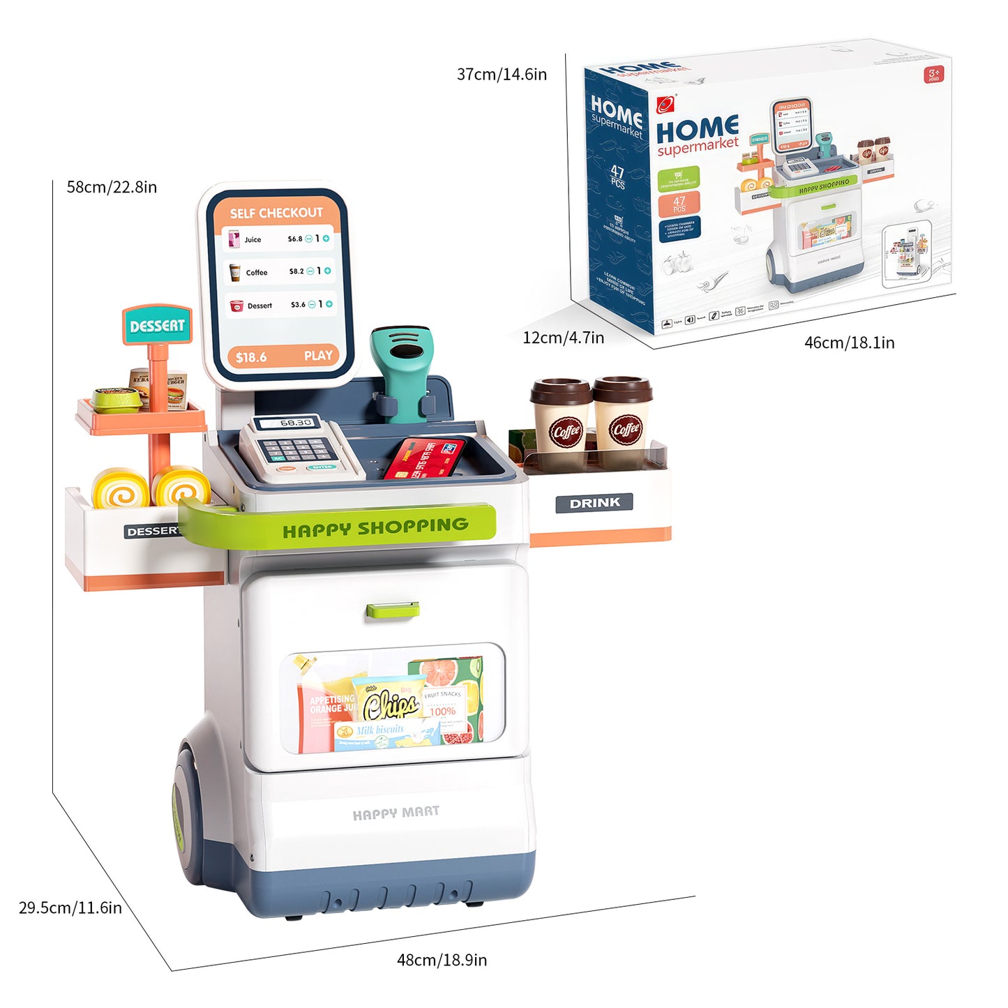 Children's Cash Register | Supermarket Cash Register Toy | Play House Simulation | Boy Girl Birthday Gift | Puzzle