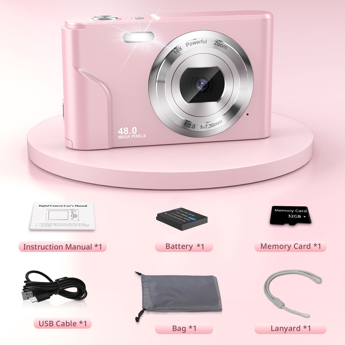Mini High - Definition Digital Video Selfie Camera for Children's Photography Toys