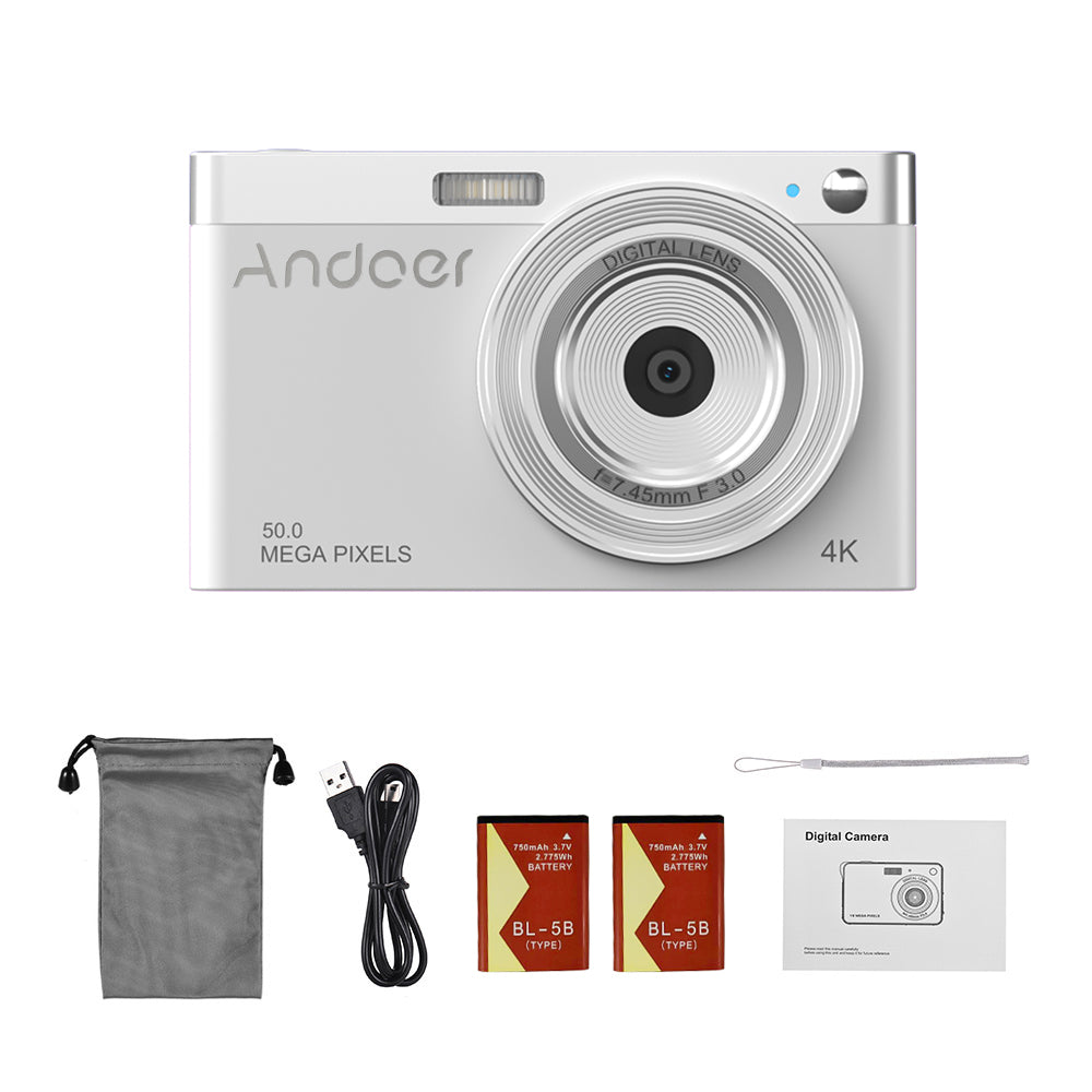 4K Digital Video Camcorder IPS Screen 16X Zoom Built-in Flash with Carry Bag