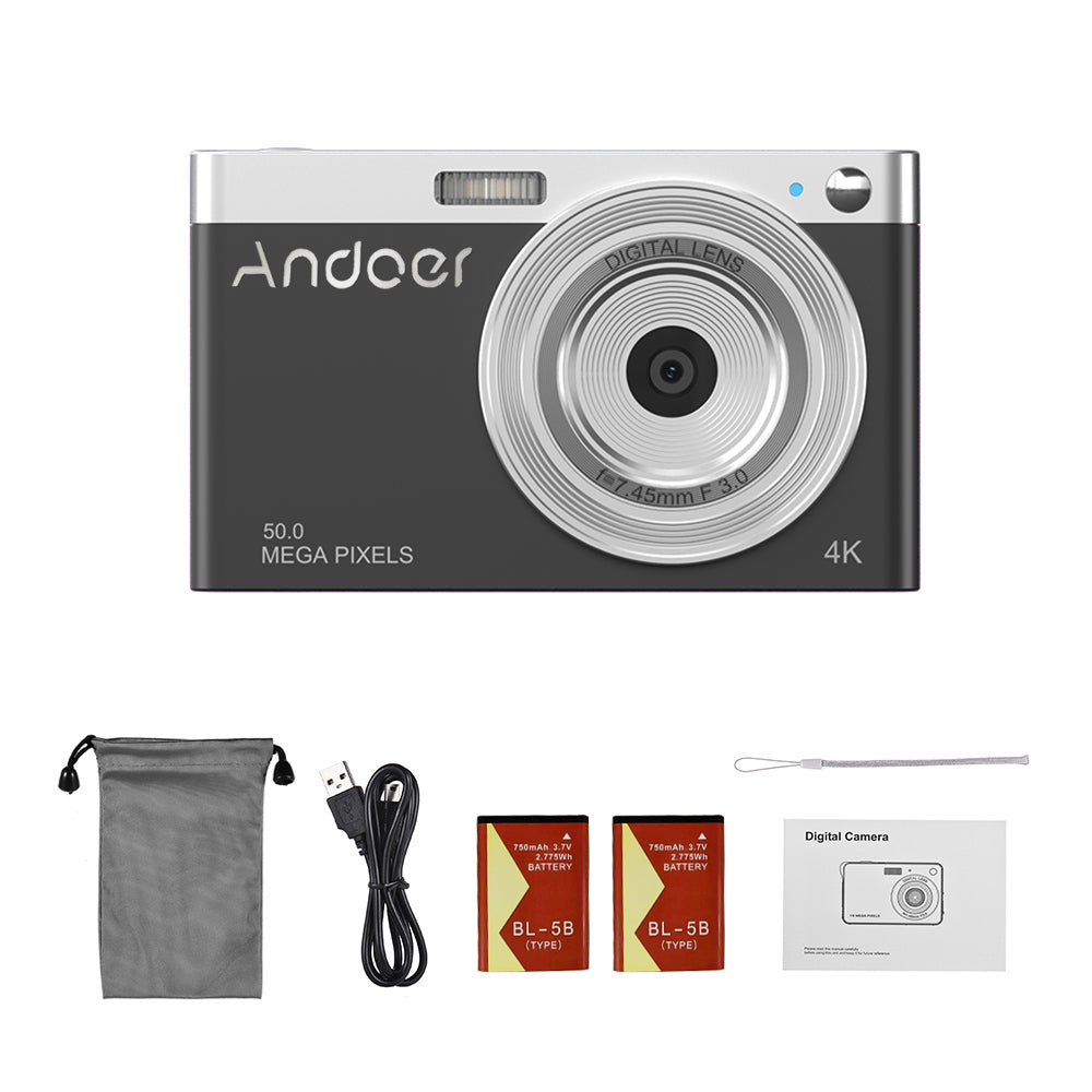 4K Digital Video Camcorder IPS Screen 16X Zoom Built-in Flash with Carry Bag