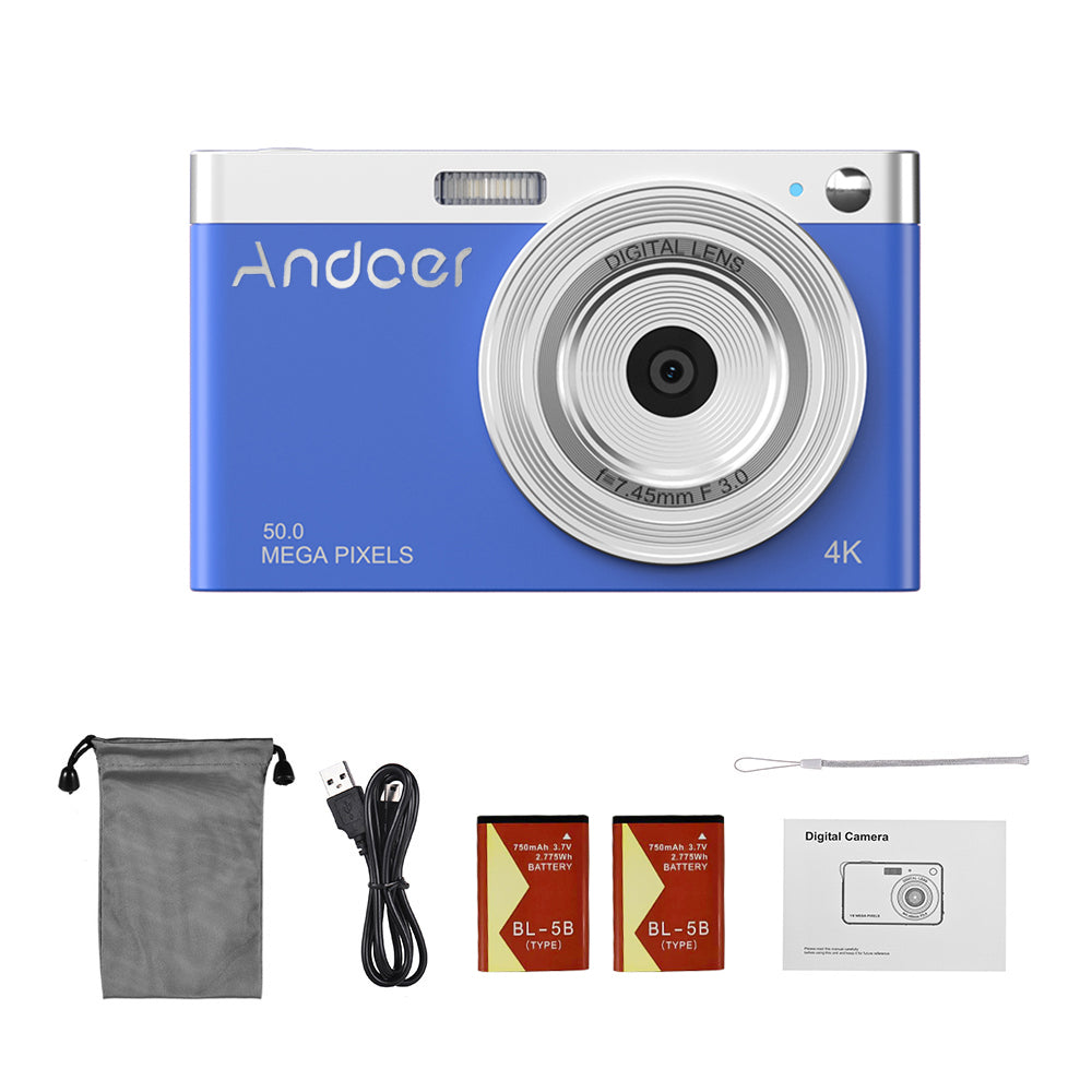 4K Digital Video Camcorder IPS Screen 16X Zoom Built-in Flash with Carry Bag