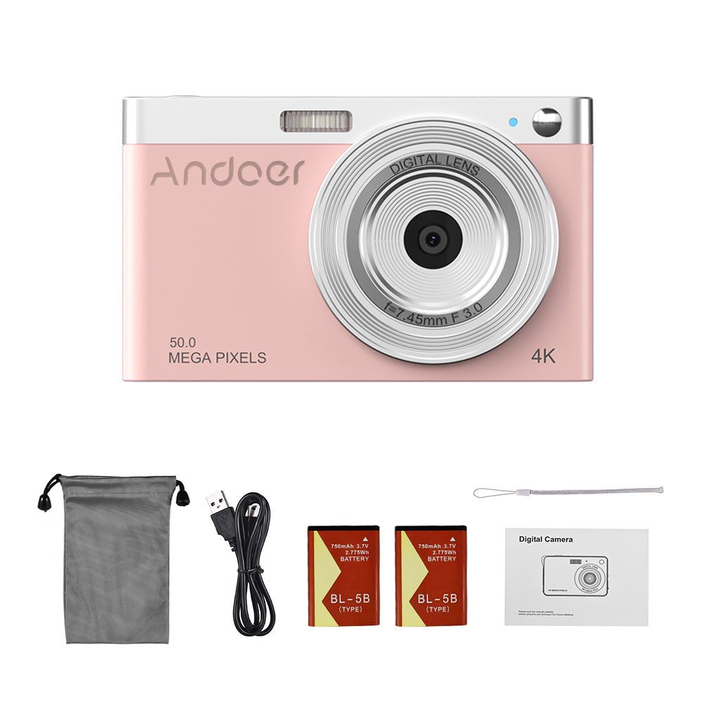 4K Digital Video Camcorder IPS Screen 16X Zoom Built-in Flash with Carry Bag