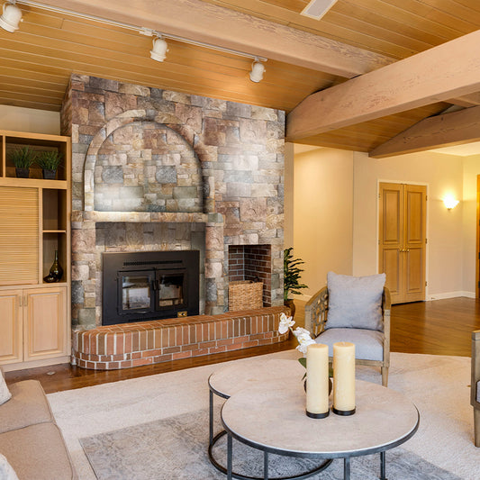 Modular river pebble wall stone paving stone fireplace wall molding wall