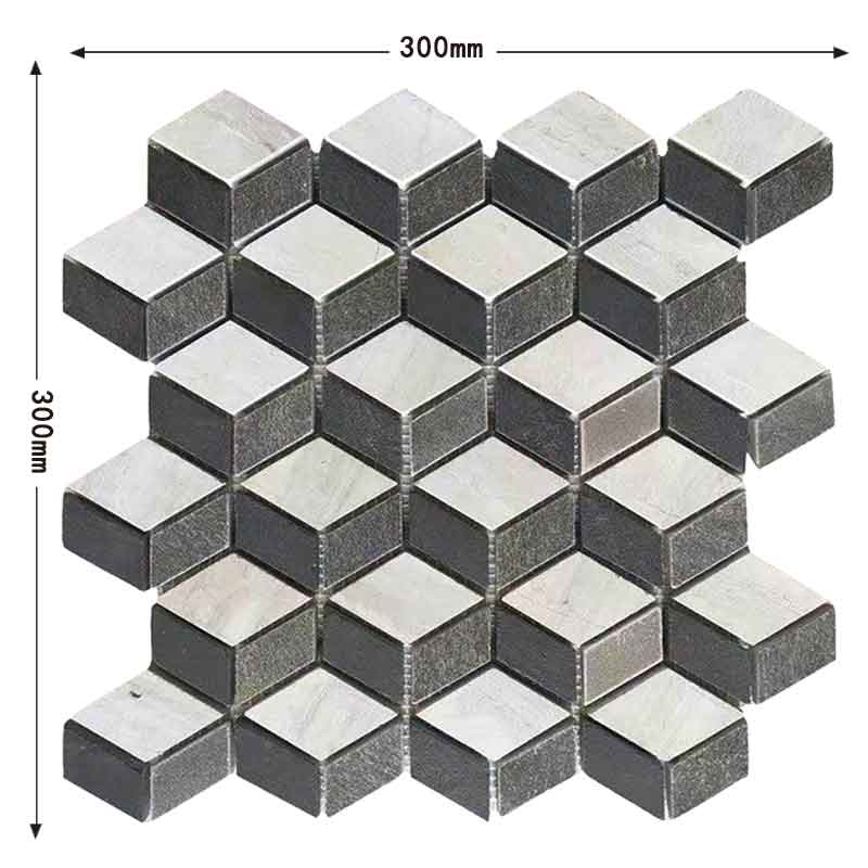 Diamond-shaped natural mosaic stone TV background wall decorative stone