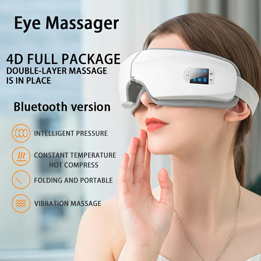 Music and heat therapy eye massager, air compression massage, enjoy human hand massage techniques, suitable for men and women, best gift