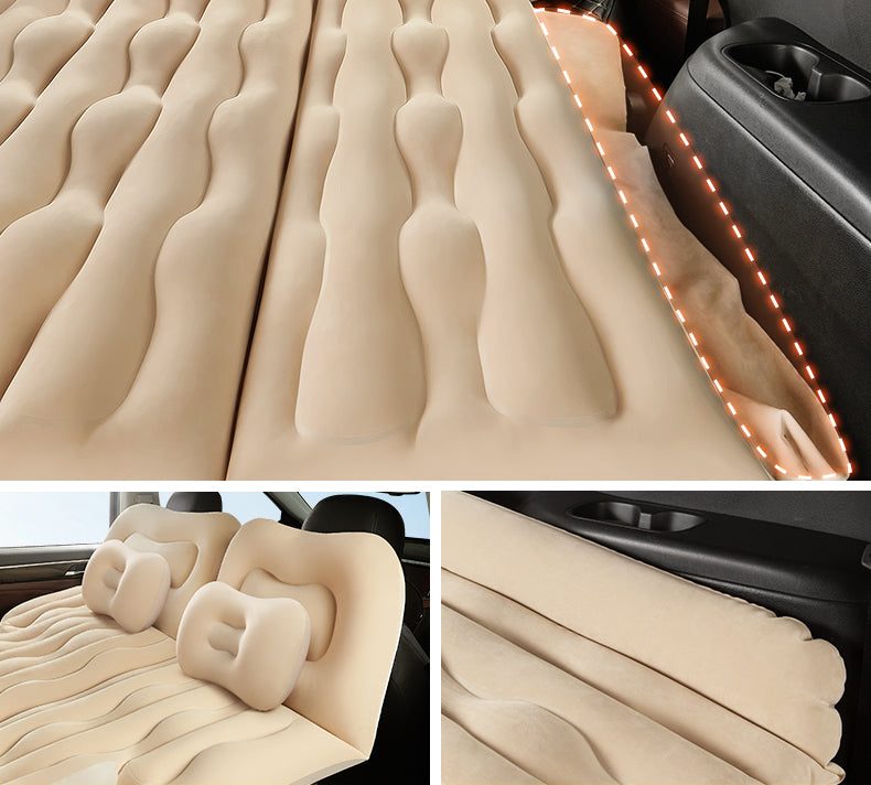 Inflatable Air Mattress | Thickened Flocking Car Sleeping Bed | Quick Pumping-up