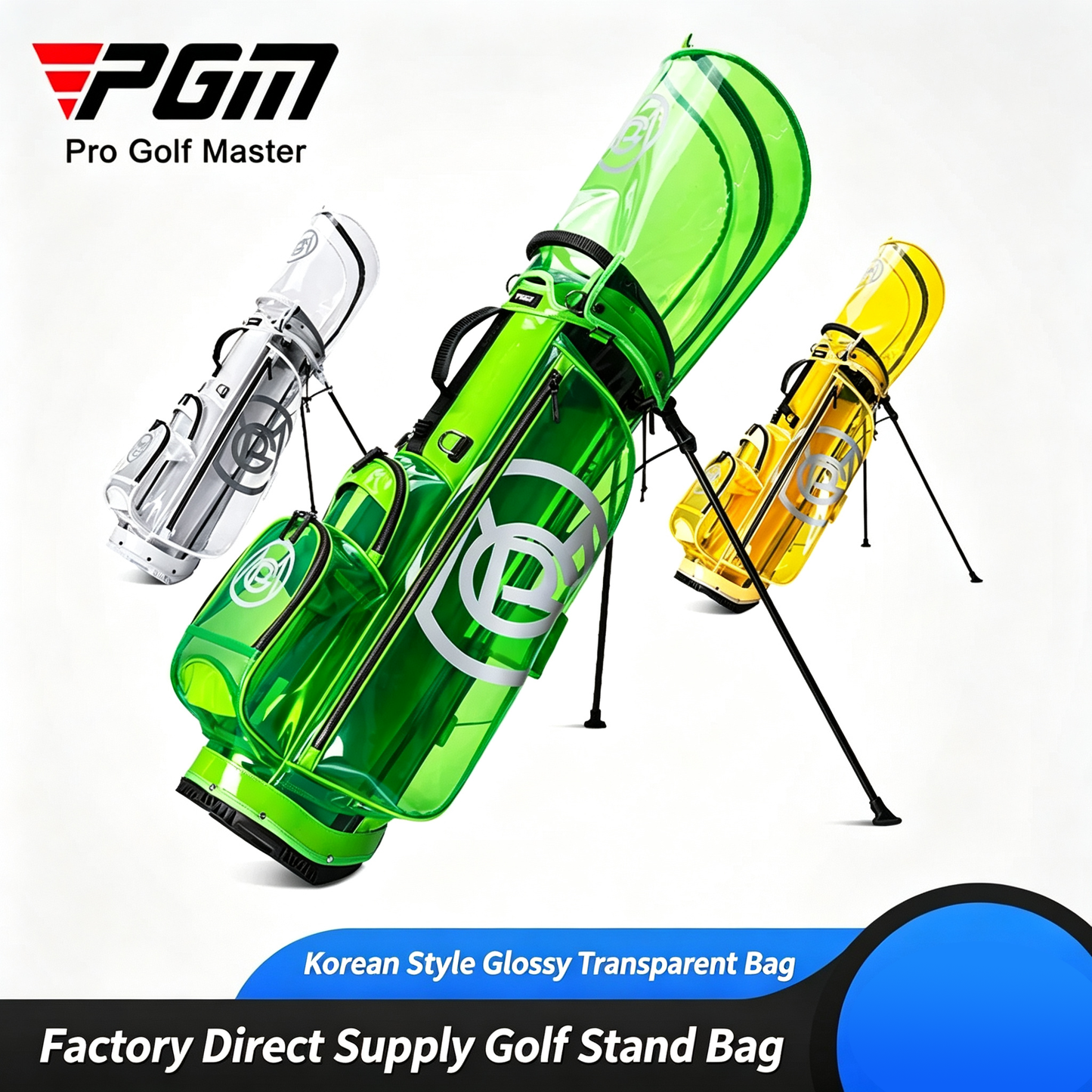New Lightweight Golf Stand Bag (Unisex) – Korean-Style Transparent Design
