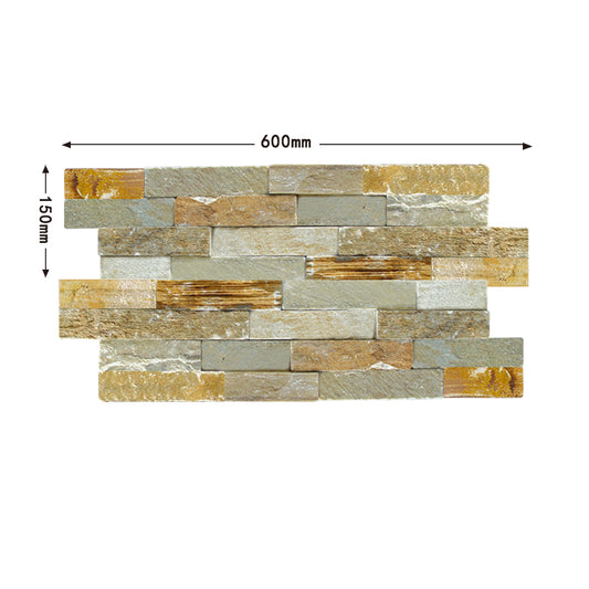 Yellow Wood Grain Natural Cultured Stone | Creative Decorative Stone | Suitable for Indoor and Outdoor Garden Floors and Walls.