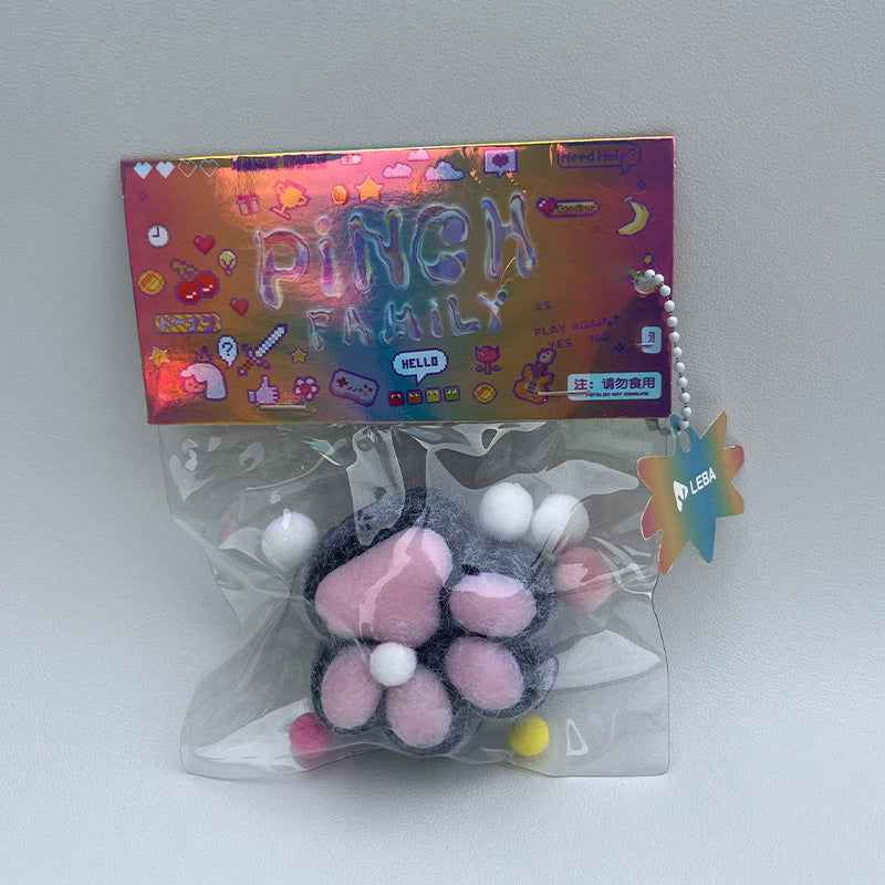 Handmade Fluffy Cat Paw Stress Relief Soft Toy Mochi Slow Rebound New Finger Toy Birthday Party Gift