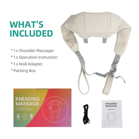 Massage pillow 6D kneading shawl with heating and adjustable belt to relieve shoulder and neck fatigue