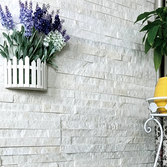 White natural cultured stone is suitable for courtyard terraces.