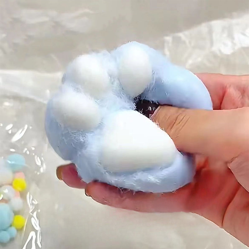 Handmade Fluffy Cat Paw Stress Relief Soft Toy Mochi Slow Rebound New Finger Toy Birthday Party Gift