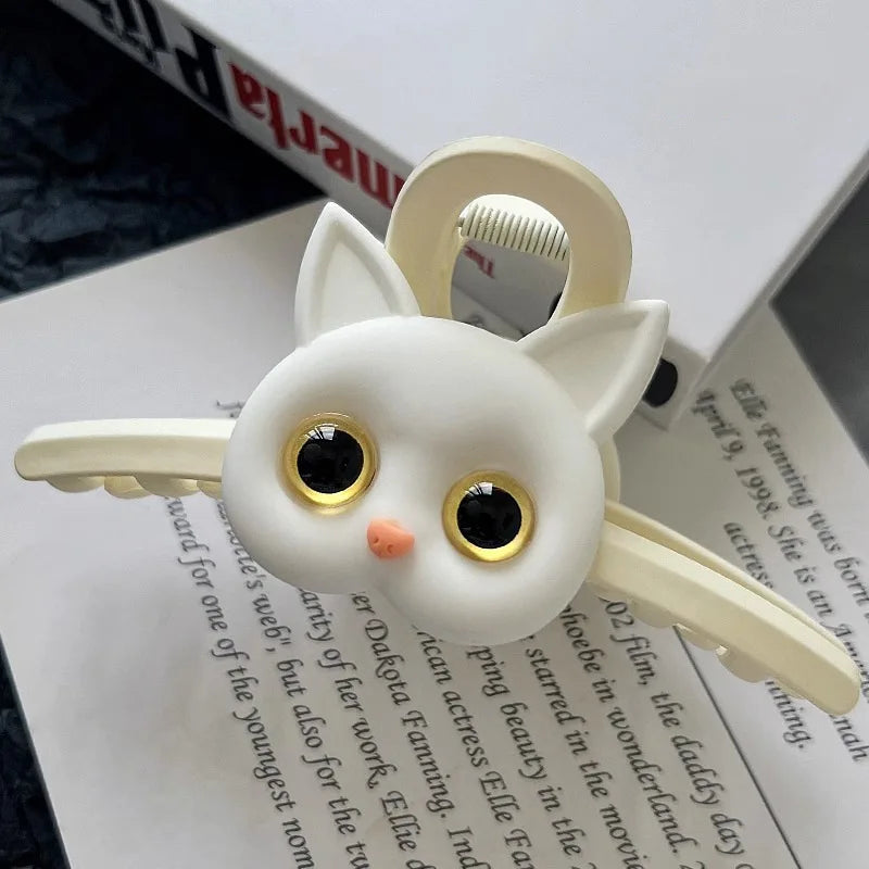 Épingle à cheveux en forme de chat de dessin animé pour femme, pince à cheveux noire et blanche, à la mode, mignonne, accessoires pour cheveux, cadeau pour filles, 2023