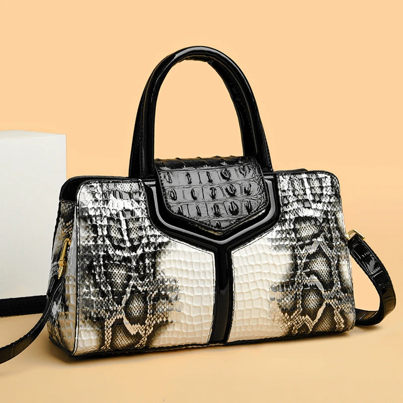Sac à main de luxe en cuir de vachette crocodile pour femme, sac en cuir de haute qualité, grande capacité, sac à bandoulière Boston Pillow, nouvelle collection 2023