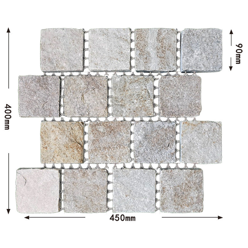 Natural stone small square bricks for outdoor courtyards and terraces, non-slip and wear-resistant floor tiles