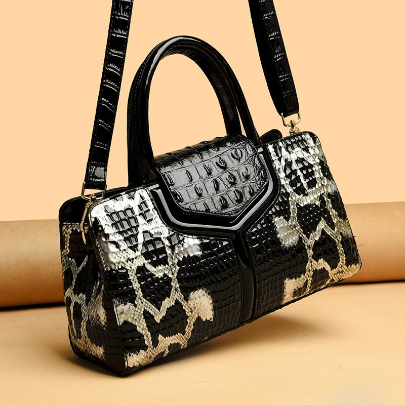 Sac à main de luxe en cuir de vachette crocodile pour femme, sac en cuir de haute qualité, grande capacité, sac à bandoulière Boston Pillow, nouvelle collection 2023