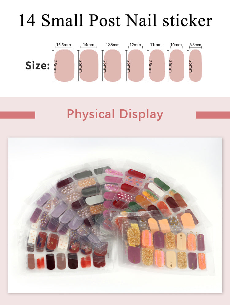 There are 22 full - cover nail stickers, full - cover manicure decals.