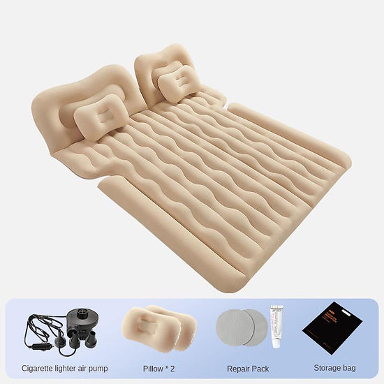 Inflatable Air Mattress | Thickened Flocking Car Sleeping Bed | Quick Pumping-up