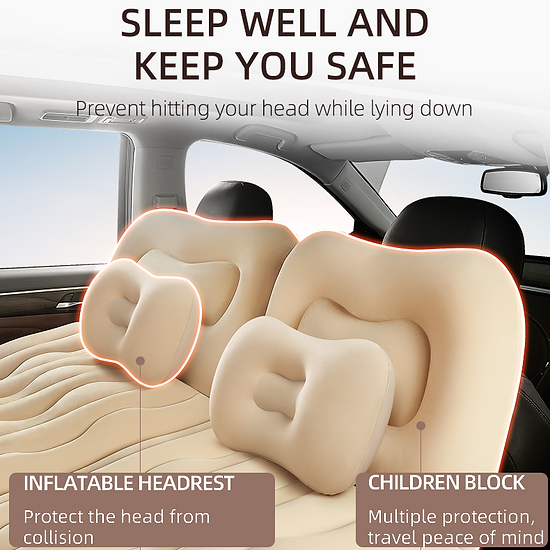 Inflatable Air Mattress | Thickened Flocking Car Sleeping Bed | Quick Pumping-up