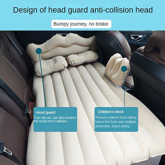 Inflatable Air Mattress | Thickened Flocking Car Sleeping Bed | Quick Pumping-up