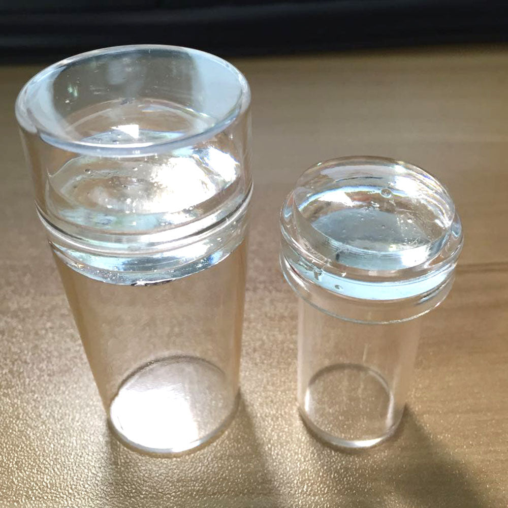 Transparent silicone nail polish stamp, double-sided stamp scraper tool