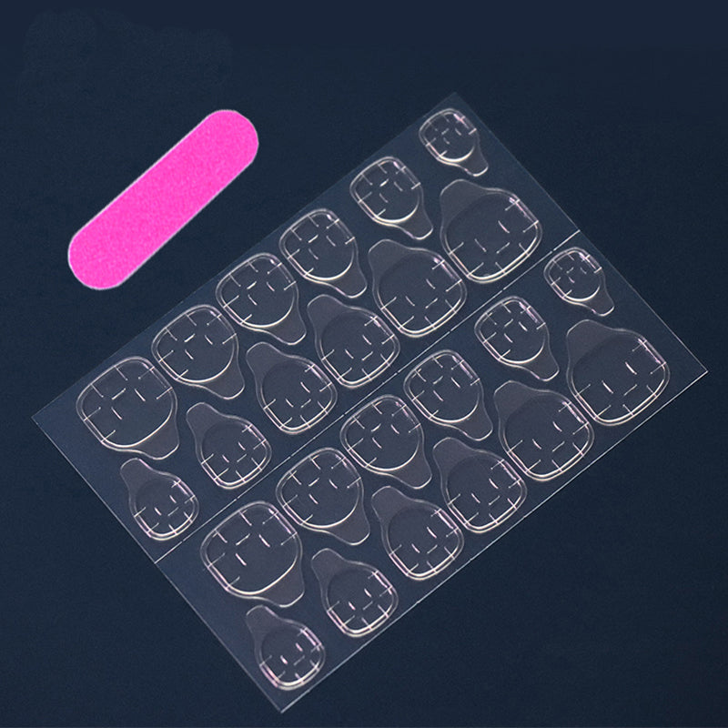 24pcs Short French Gradient Heart Nails