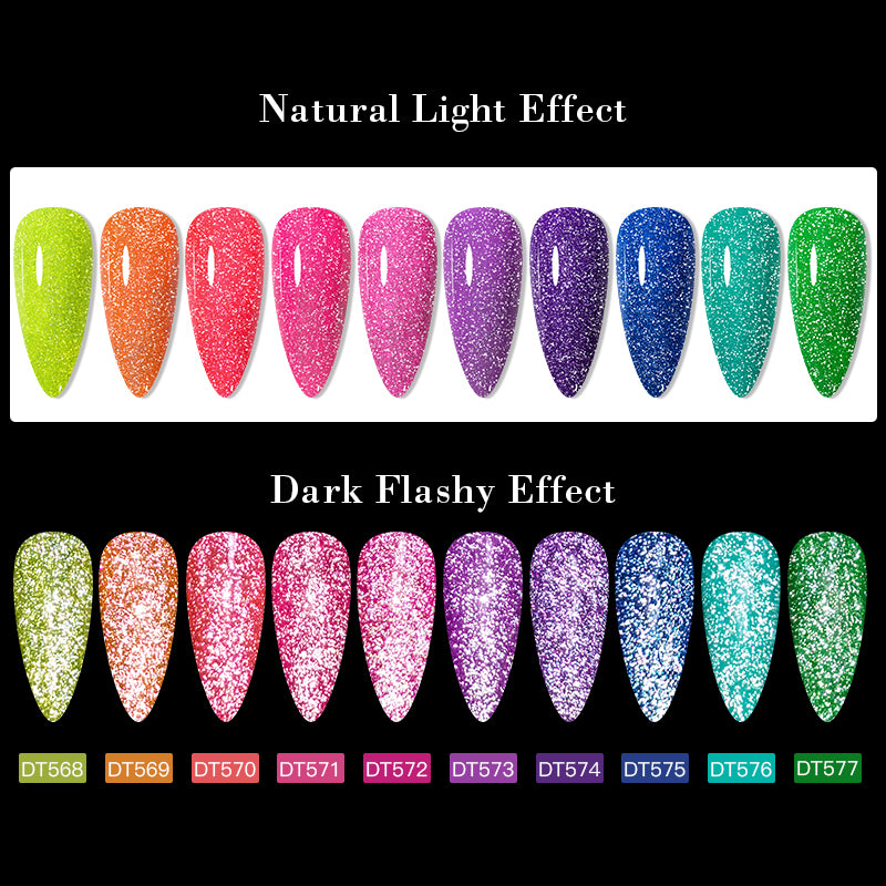 7ml pink fluorescent reflective gel nail polish