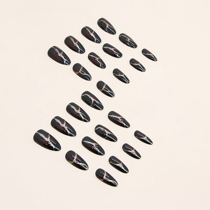 24pcs French minimalist gold nails long, including 1 jelly gel and 1 nail file 24pcs French minimalist gold nails