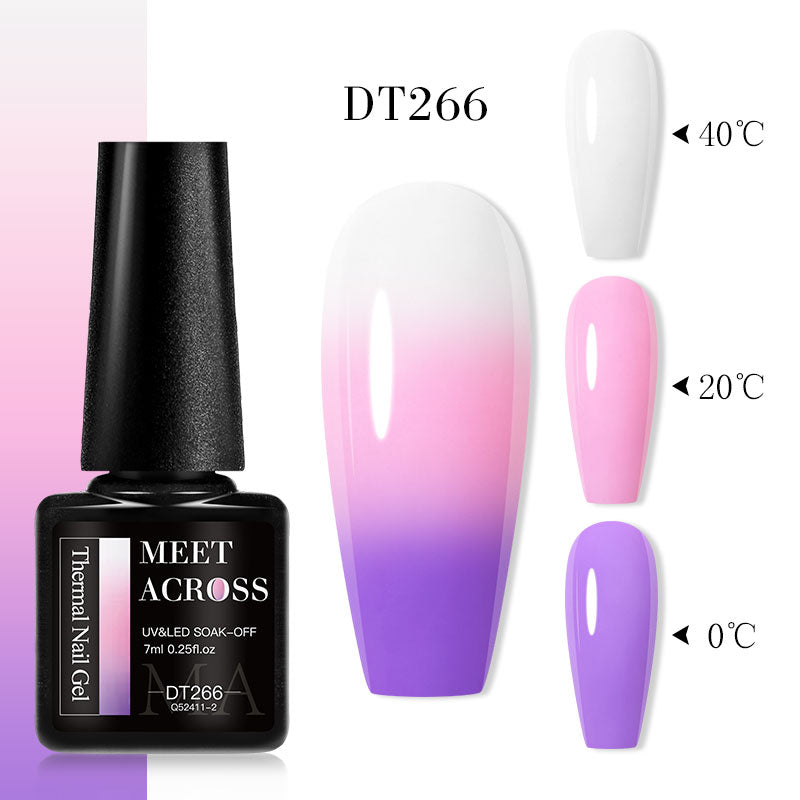 7ml hot gel nail polish manicure 3 layers temperature change uv gel semi permanent