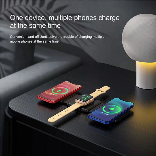 3 in 1 Magnetic Wireless Charger Pad Stand Fast Wireless Charging Dock Station