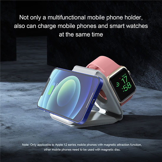 3 in 1 Magnetic Wireless Charger Pad Stand Fast Wireless Charging Dock Station