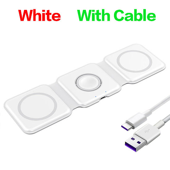 3 in 1 Magnetic Wireless Charger Pad Stand Fast Wireless Charging Dock Station