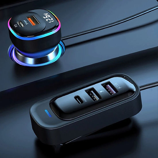 Car Charger Rear Mobile Phone Multifunctional USB Interface Super Fast Charging