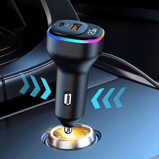 Car Charger Rear Mobile Phone Multifunctional USB Interface Super Fast Charging
