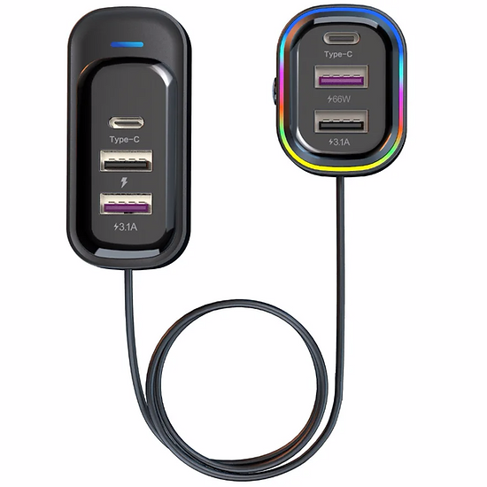 Car Charger Rear Seat Multifunctional USB Interface | Super Fast Charging Car Charger