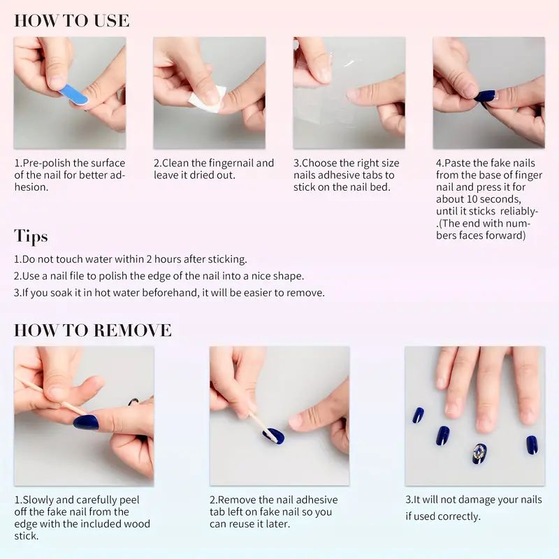 24pcs long nails with french pattern,flowers,butterfly dots,diamond glitter false nails,press on nails